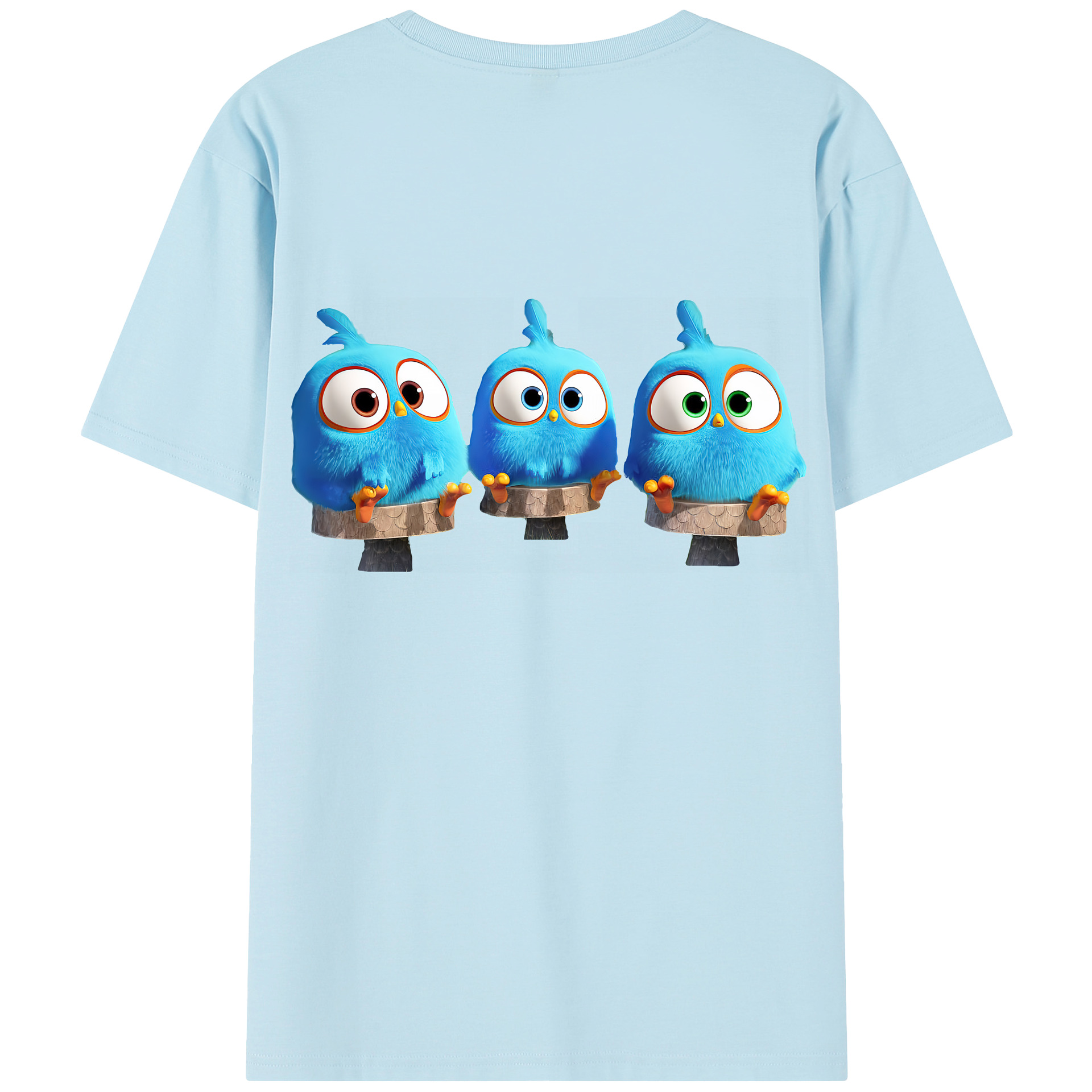 （画像用） Angry Birds アングリーバード 綿100％半袖Tシャツ（背面プリント）